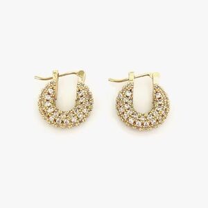 Baby Hoop Crystal Gold Earrings